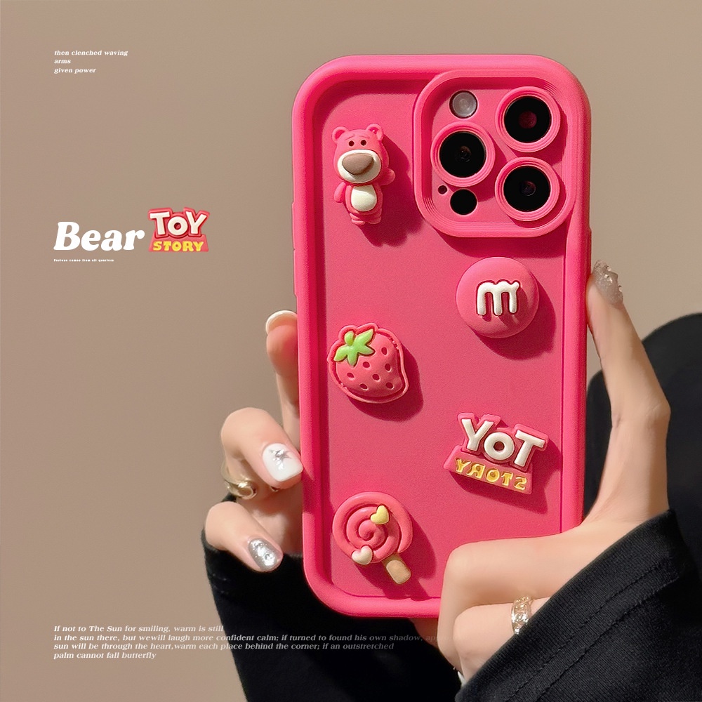 Dễ Thương Ốp Điện Thoại Mềm Hình Gấu lotso Cho iphone 11 14 pro max 15 7 plus 8 plus 13 pro max 12 x xs xs max xr