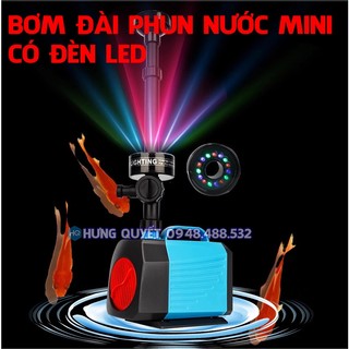 Máy bơm có đèn Led màu tạo cảnh quan đài phun nước mini sân vườn tiểu cảnh trang trí non bộ vòi phun nấm sen tạo mưa