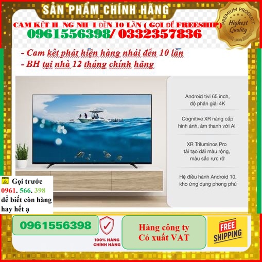 Smart Tivi OLED Sony 65 Inch 4K XR-65A80J &lt; Chính hãng BH:24 tháng tại nhà toàn quốc &gt; - Mới 100% |