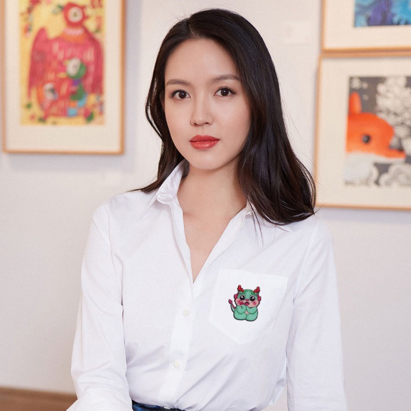 Ghim Cài Áo Hình Khủng Long Hoạt Hình Dễ Thương Phong Cách Trung Hoa