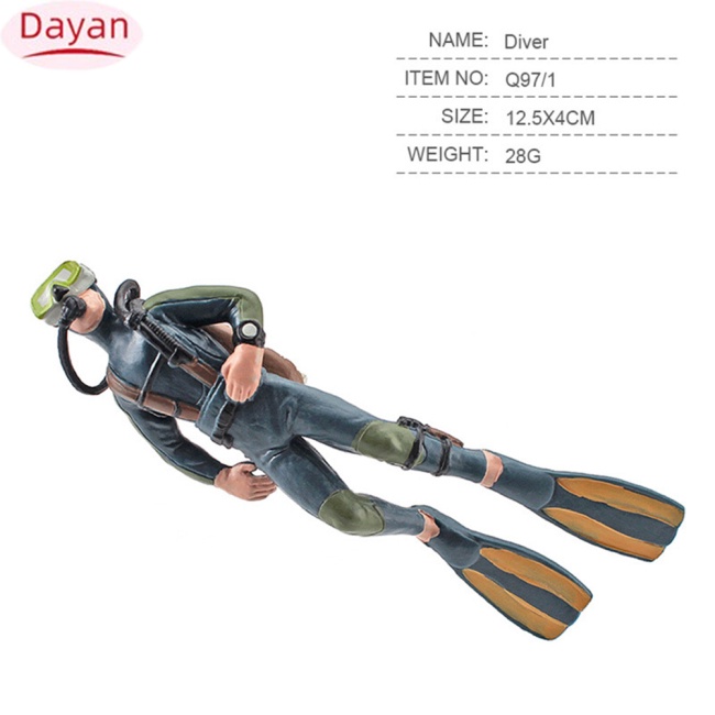 Ưu đãi trong thời gian có hạn!! Mô phỏng bằng nhựa rắn Mô hình thợ lặn Hình dạng thực tế Dưới nước Explorer Đồ chơi búp bê Đồ nội thất gia đình Đồ trang trí