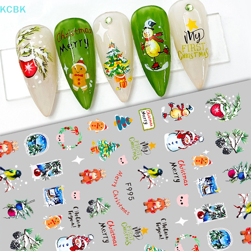 Miếng Dán Móng Tay 3d Chủ Đề Giáng Sinh Dễ Thương