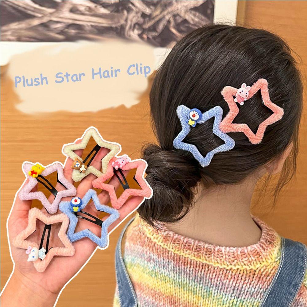 Shanlin Kẹp Tóc Hình Ngôi Sao Năm Cánh / Thỏ / Gấu pooh Hoạt Hình Dễ Thương Cho Nữ / Trẻ Em