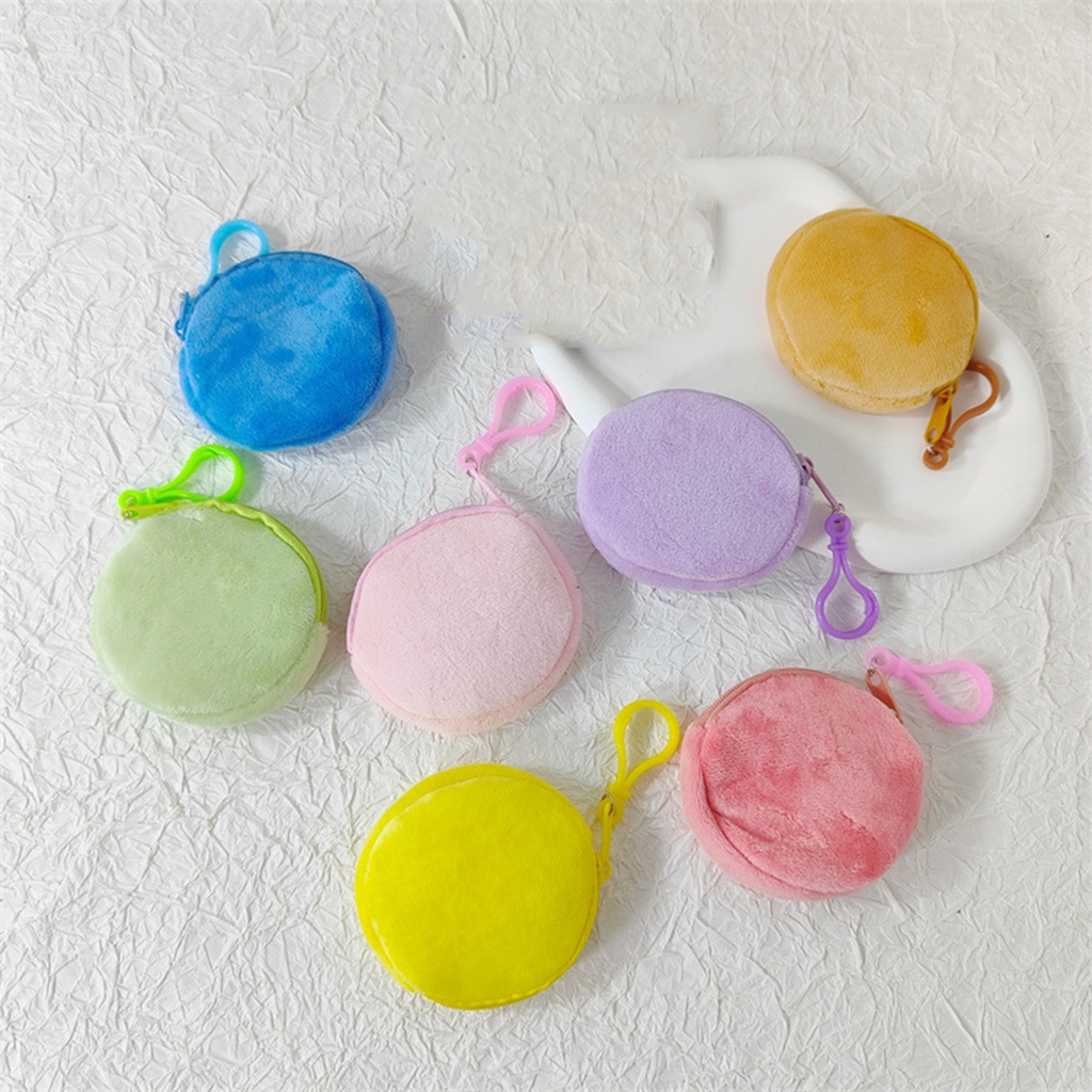 1 Ví Đựng Tiền Xu mini Đa Năng Bằng Vải Lông Màu Kẹo Dễ Thương