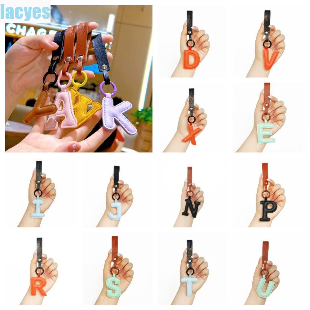Lacyes Túi Đựng Chìa Khóa Xe Hơi 26 Chữ Cái Bằng Da pu Có Móc Treo Chìa Khóa Phong Cách Doanh Nhân