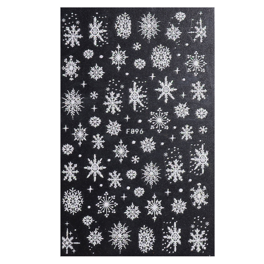 ✧Ready Stcok Nail Art Nhãn Dán Móng Tay Giáng Sinh 3d Fine Glitter Trắng Phong Cách Bông Tuyết Dính Dán Trang Trí Móng Tay Dụng Cụ Làm Móng Tay Cho Cửa Hàng Nail CAO HƠN