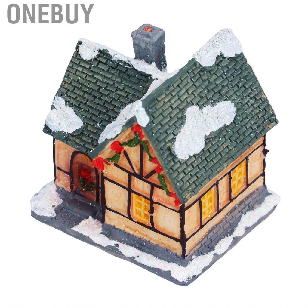 Onebuy Entatial Christmas Village Set Houses Holiday Ornament Resin