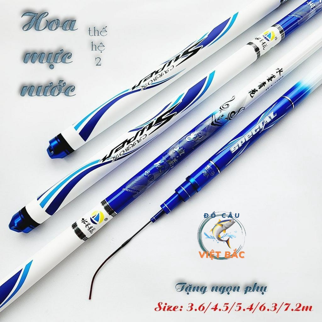 Cần câu tay Hoa Mực Nước 6H thế hệ 2 chính hãng chuyên câu đơn câu đài tặng kèm ngọn