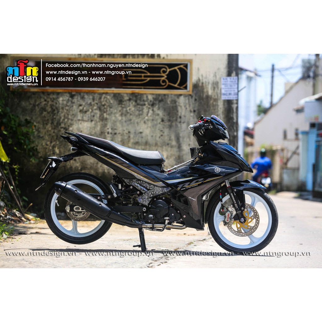 Tem rời Exciter 150 đen mẫu RC xám vàng chuẩn form xe dễ dán - không bay maù