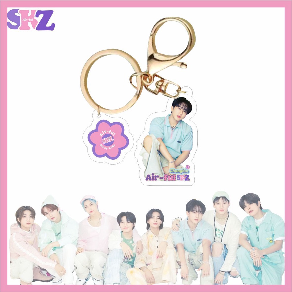 Móc Khóa acrylic Hình stray kids air-Ly Mới Trang Sức Quyến Rũ Cho Túi Xách Hyungmin hyunjin
