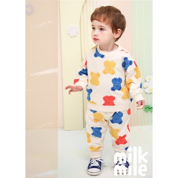 Bộ nỉ Milk gấu sắc màu mcquse25 bé trai
