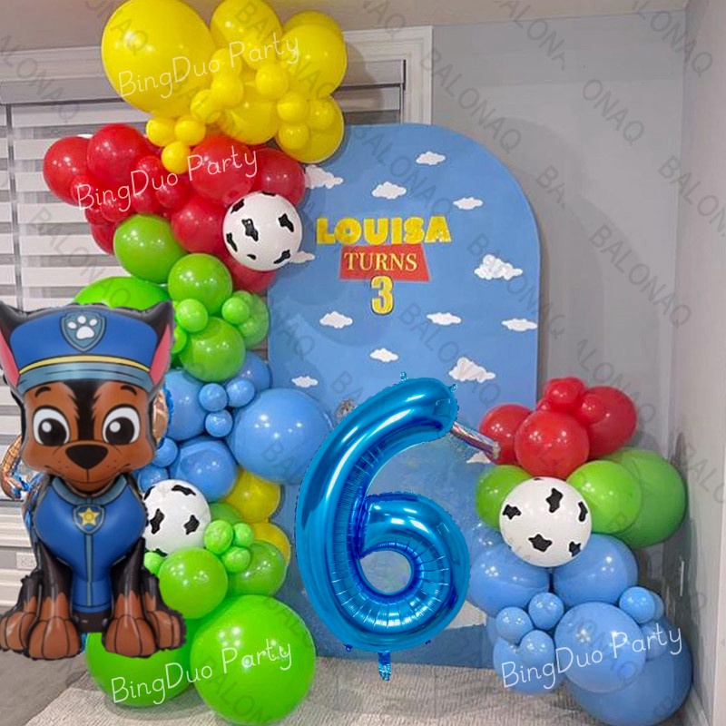 Paw Patrol Bóng Trang Trí Sinh Nhật Chase Blue Số 1-9 Bóng Bay Paw Patrol Đồ Chơi Sinh Nhật Nhu Cầu