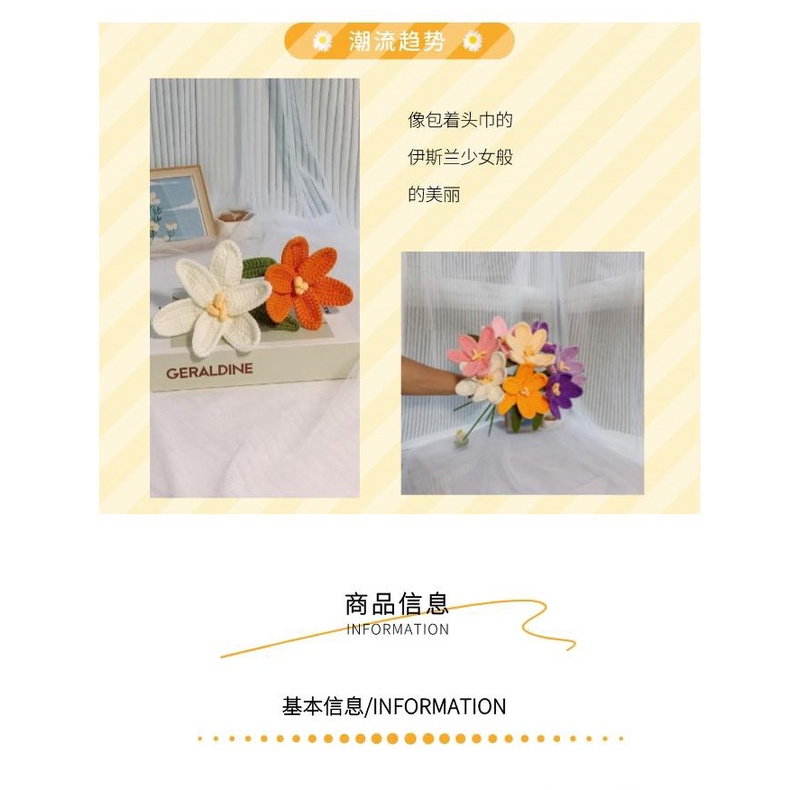 Bó Hoa tulip Nhân Tạo Đan Móc Thủ Công Trang Trí Sinh Nhật