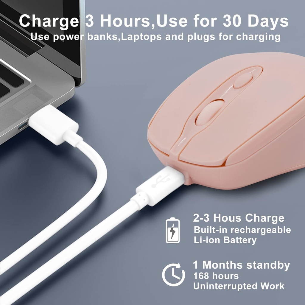 Chuột bluetooth Không Dây Hai Chế Độ Im Lặng Cho ipad macbook pro pc laptops tablet