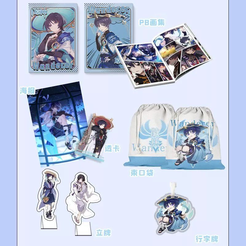 Genshin Impact Scaramouche Bưu Thiếp Hộp Quà Bưu Thiếp Áp Phích Đánh Dấu Trang Sách Giới Hạn