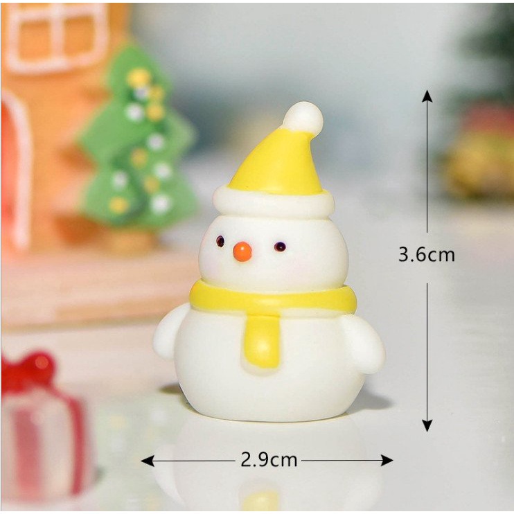 Trang trí giáng sinh, noel, terrarium, sen đá mô hình người tuyết và quà heo siêu dễ thương