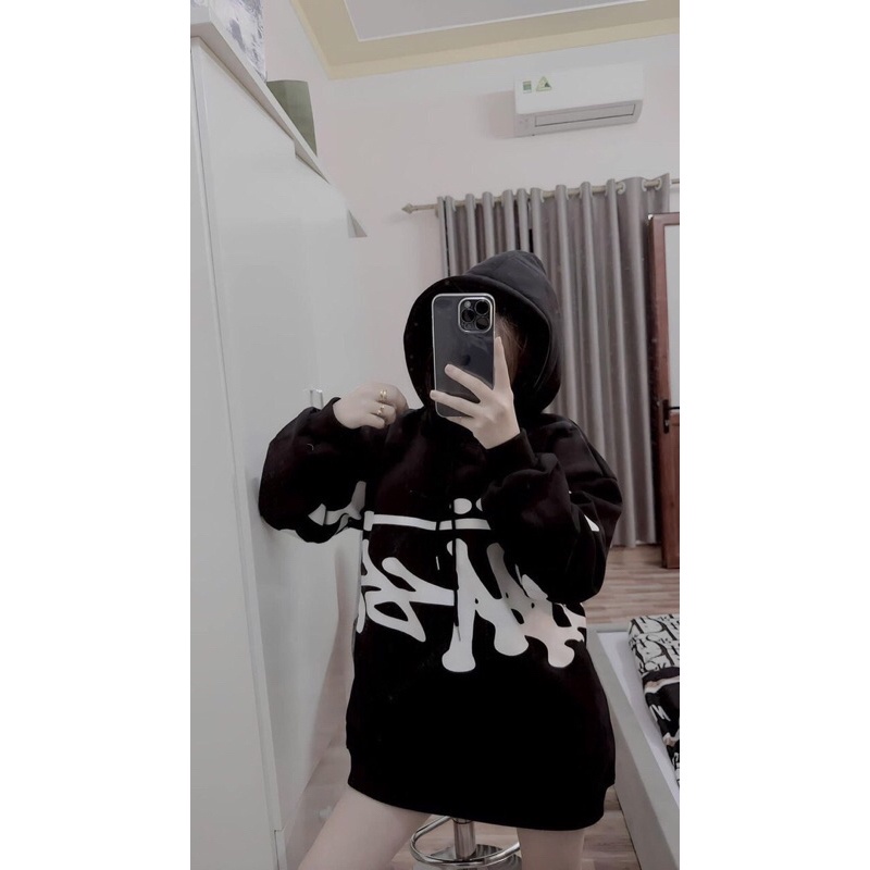 Áo Hoodie Unisex Mũ 2 Lớp In Chữ Ký Siêu Đẹp😍Áo Nỉ Tay Bồng Ấm Áp