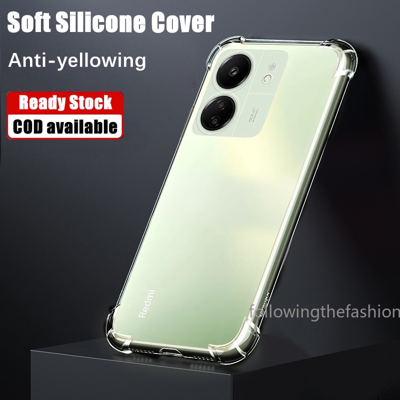 Ôp Điện Thoại Silicon Dẻo Trong Suốt Chống Sốc Chống Rơi Kèm Khung Bảo Vệ camera Cho redmi 13c 4g xiaomi 13 c 2023 Ốp