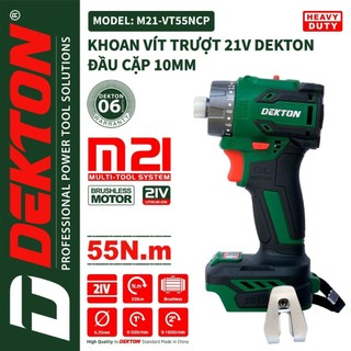 M21-vt55ncp - thân máy vặn vít trượt dùng pin dekton - lực siết 55nm - chân pin phổ thông