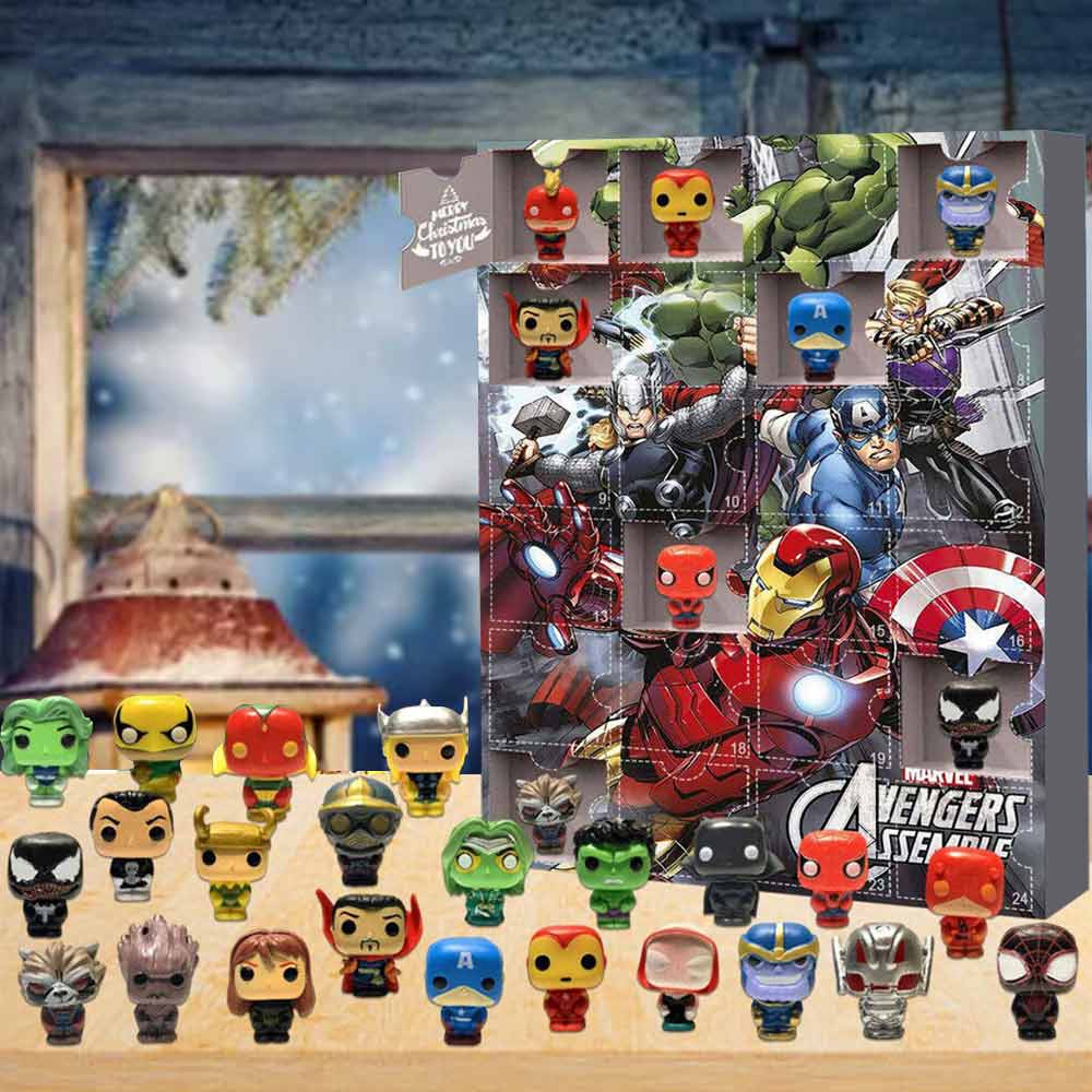 24pcs/set Marvel Blind Box Christmas Gifts Kids Avengers Figure Toys Christmas Advent Calendar Countdown Children Christmas Gifts
