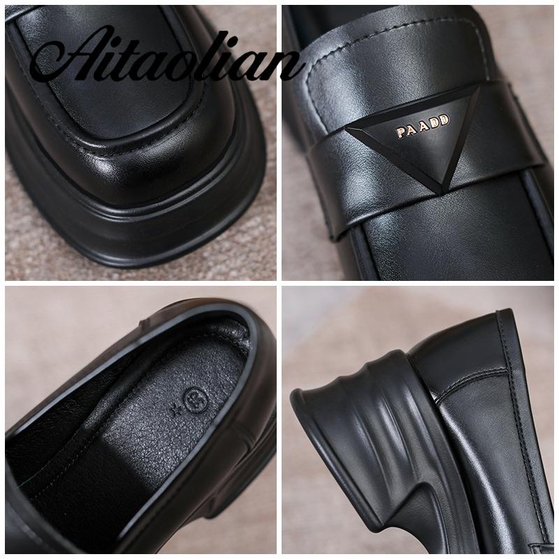 Giày Da Cao Gót 6cm Phong Cách retro Anh Quốc Cho Nữ