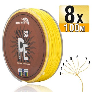 Iteme cuộn dây câu cá bện 8 sợi 10-80lb dài 100m