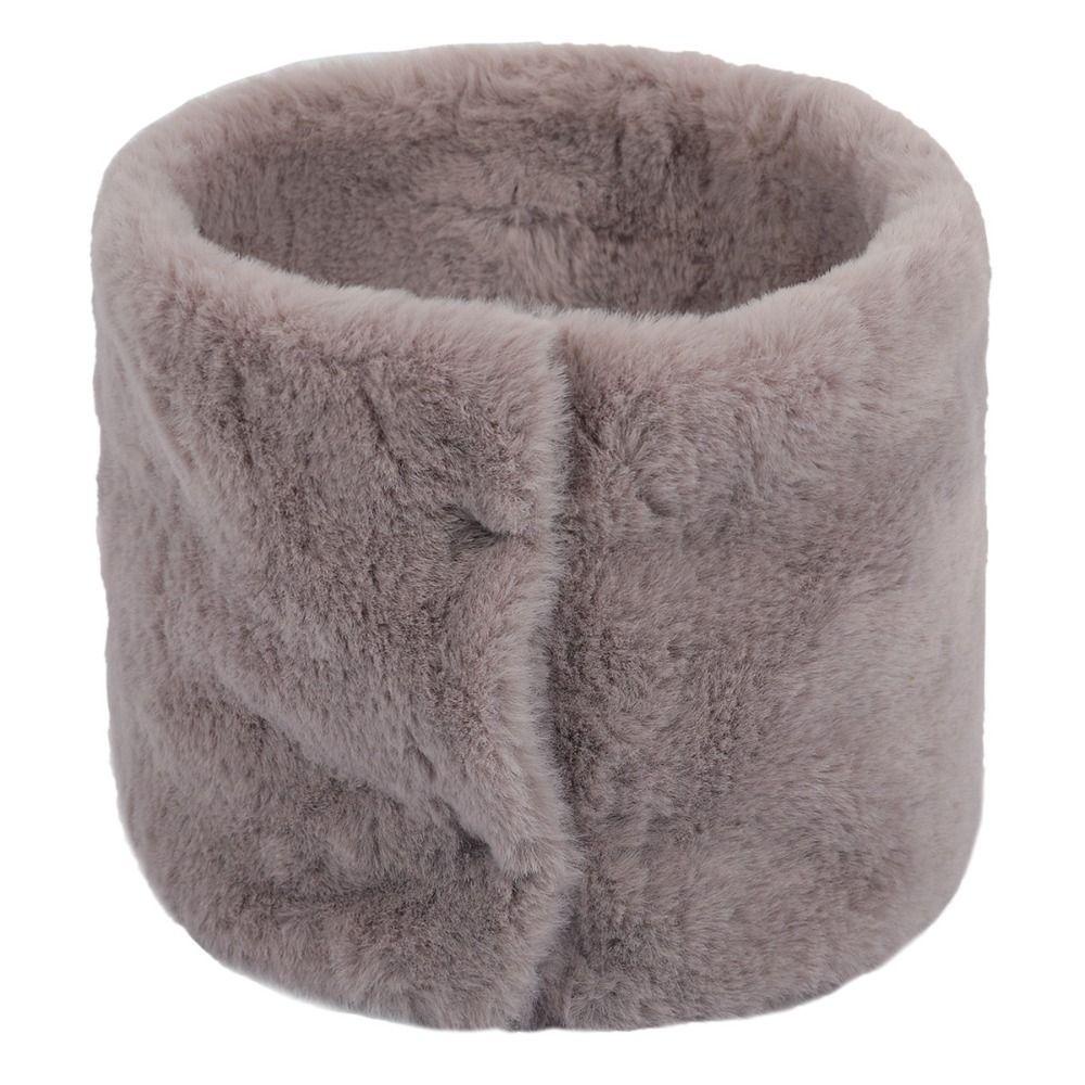 Khăn Choàng Cổ Bằng Lông Nhung Màu Trơn Có Vòng Đính Nút Ấm Áp Mùa Đông Cho Nữ