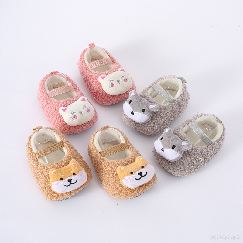 Giày Đế Mềm Bằng Vải cotton Không Trơn Họa Tiết Hoạt Hình Dễ Thương Dành Cho Bé Sơ Sinh