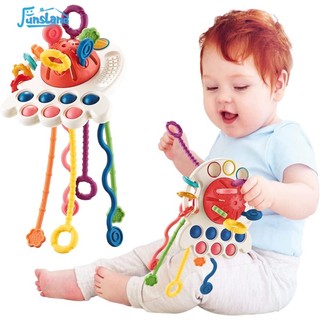 Funlane Đồ Chơi Dây Kéo Hình Bạch Tuộc Phát Triển Trí Tuệ Cho Bé 0-3 Tuổi