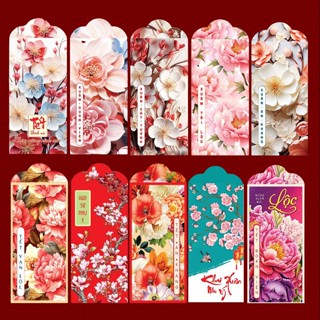  100 Phong Bao Lì Xì Tết 2026 Bính Ngọ Tặng Kèm Túi Bóng Kính Mẫu Hoa -CAM KẾT CHẤT LƯỢNG 