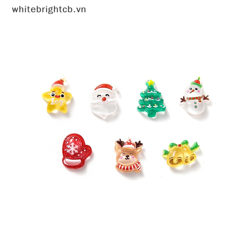 / / Cny Set / 20 Phụ Kiện Trang Trí Móng Tay 3d Nhựa resin Chủ Đề Giáng Sinh / Ông Già Noel / Nai Sừng Tấm Lưng Phẳng