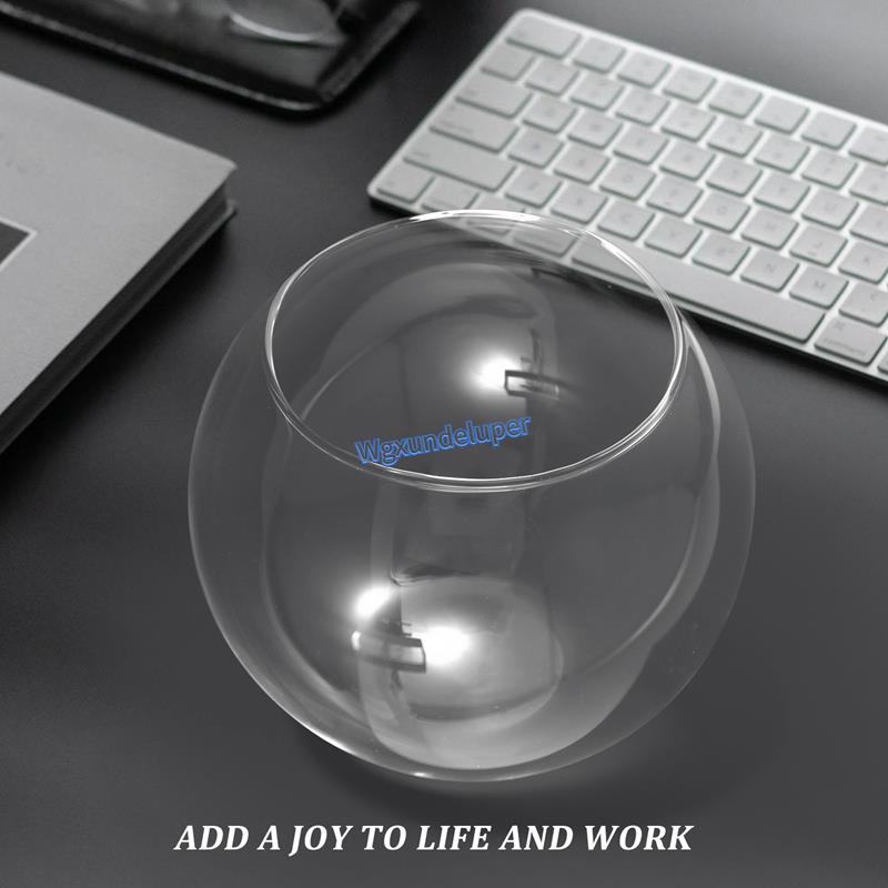 Bình Hoa Thủy Tinh Trong Suốt Hình Cầu Tròn