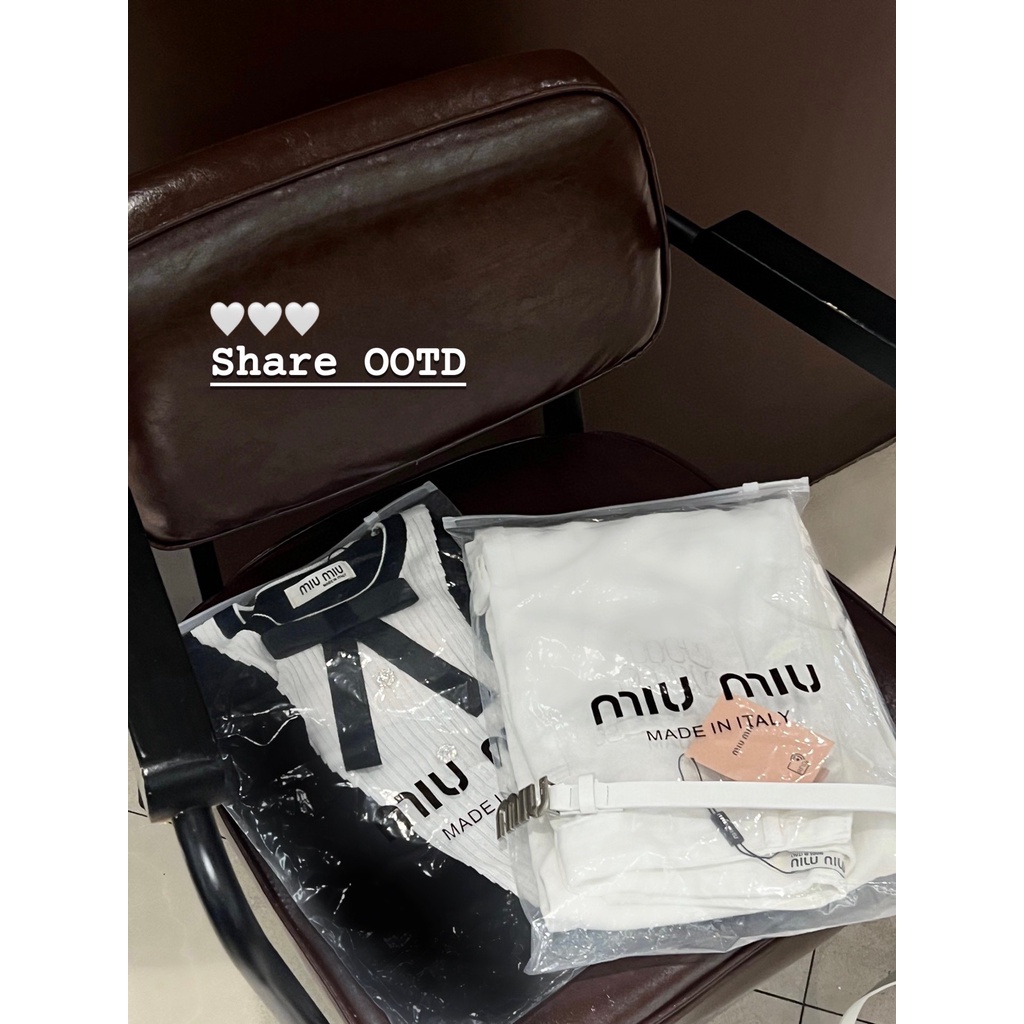 MiuMiu 23 spring and summer new bow decorative color matching top letter embroidery logo Denim straight pants for women slimming