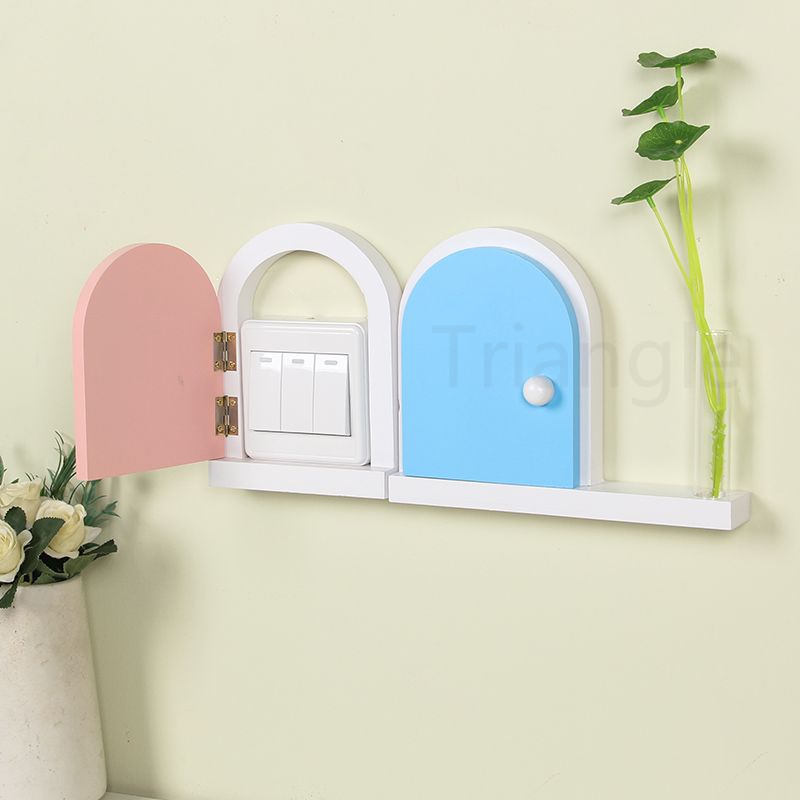Miếng Dán Trang Trí Công Tắc Cửa / Tường Bằng Gỗ Trơn Kiểu Giáng Sinh Năm Mới Dễ Thương