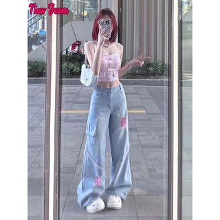 Prowow quần ống rộng quần nữ jean Dễ thương Stylish thời trang phổ biến WNK23B0O2U 46Z231116