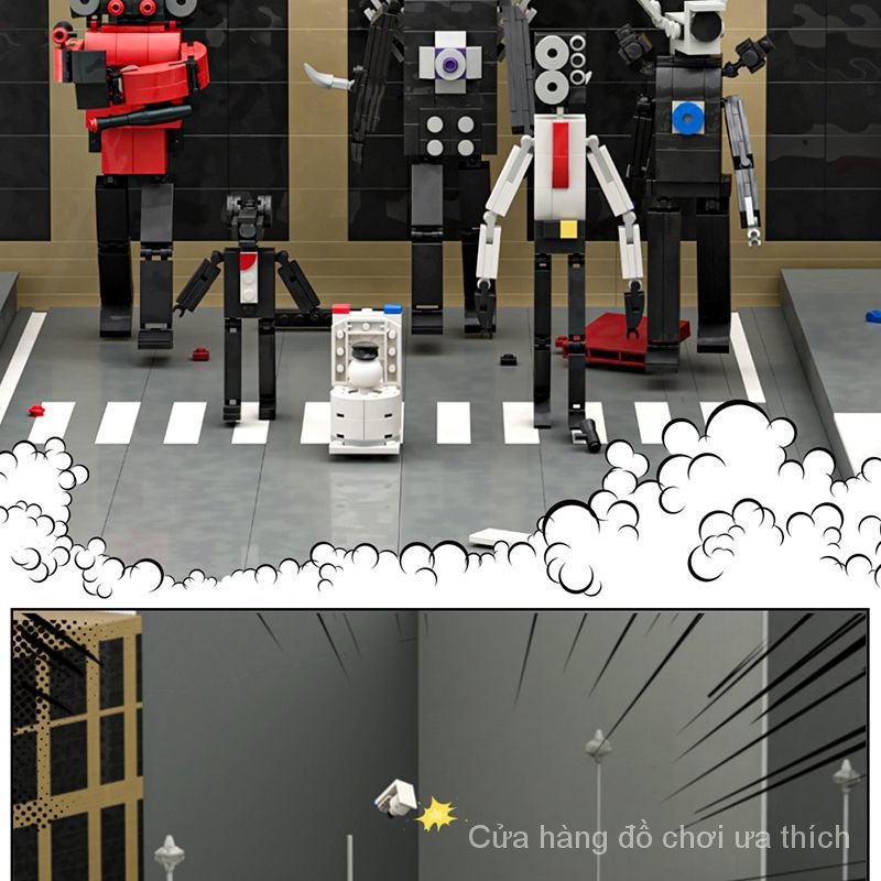 New Titan monitor and armed toilet man building blocks giant stereo man vs TV man toys tặng ô tô