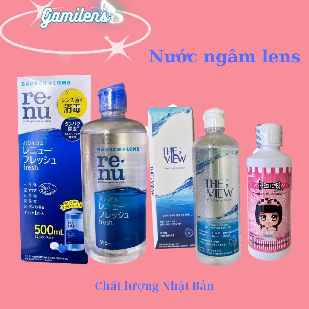 Nước ngâm lens Renu, The View, Angel eyes care, Aqua B5 chuyên cho kính áp tròng