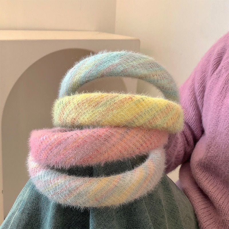 Mềm Băng Đô Vải Lông Nhiều Màu Thời Trang Mùa Đông Cho Nữ