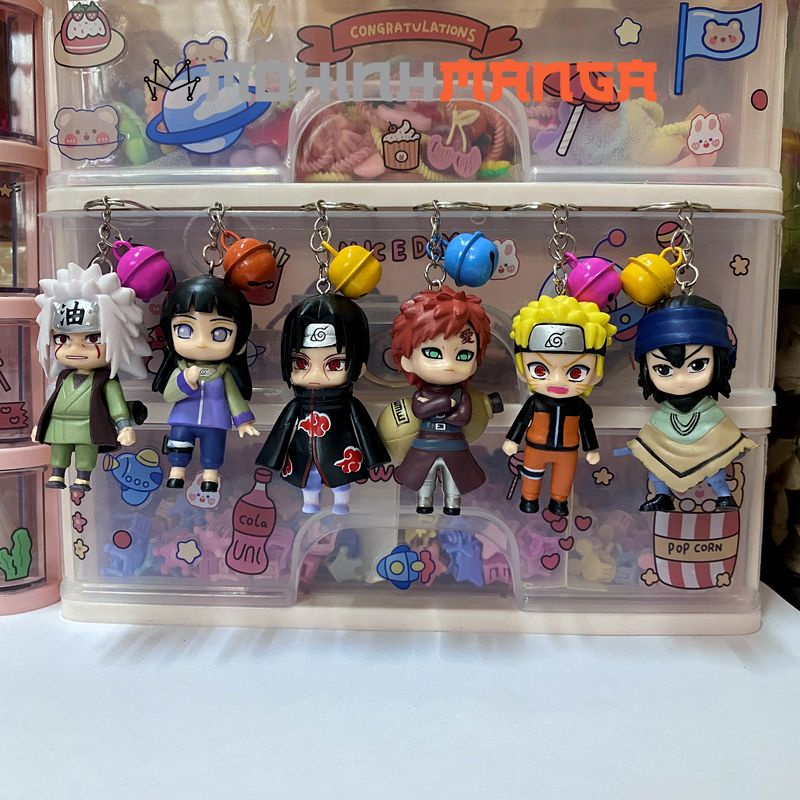 Móc khóa mô hình 12 nhân vật Naruto Kakashi Sasuke Itachi Gaara Sakura Minato Rock Lee Nara Shikamaru Hinata Boruto