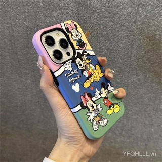 Ốp Điện Thoại Hình Chuột mickey Hai Lớp Cho iphone11 12 13 14 15 15pro 12promax 13promax 14pro 14promax 14plus 90sl