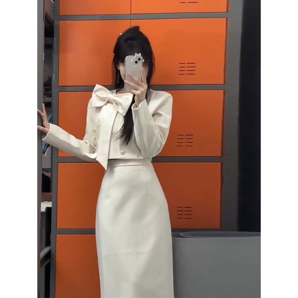 【Bess's house】áo dạ+chân váy chữ a，set đồ nữ mùa đông，set đồ nữ，set váy dạ，set đồ nữ sang chảnh，Set 