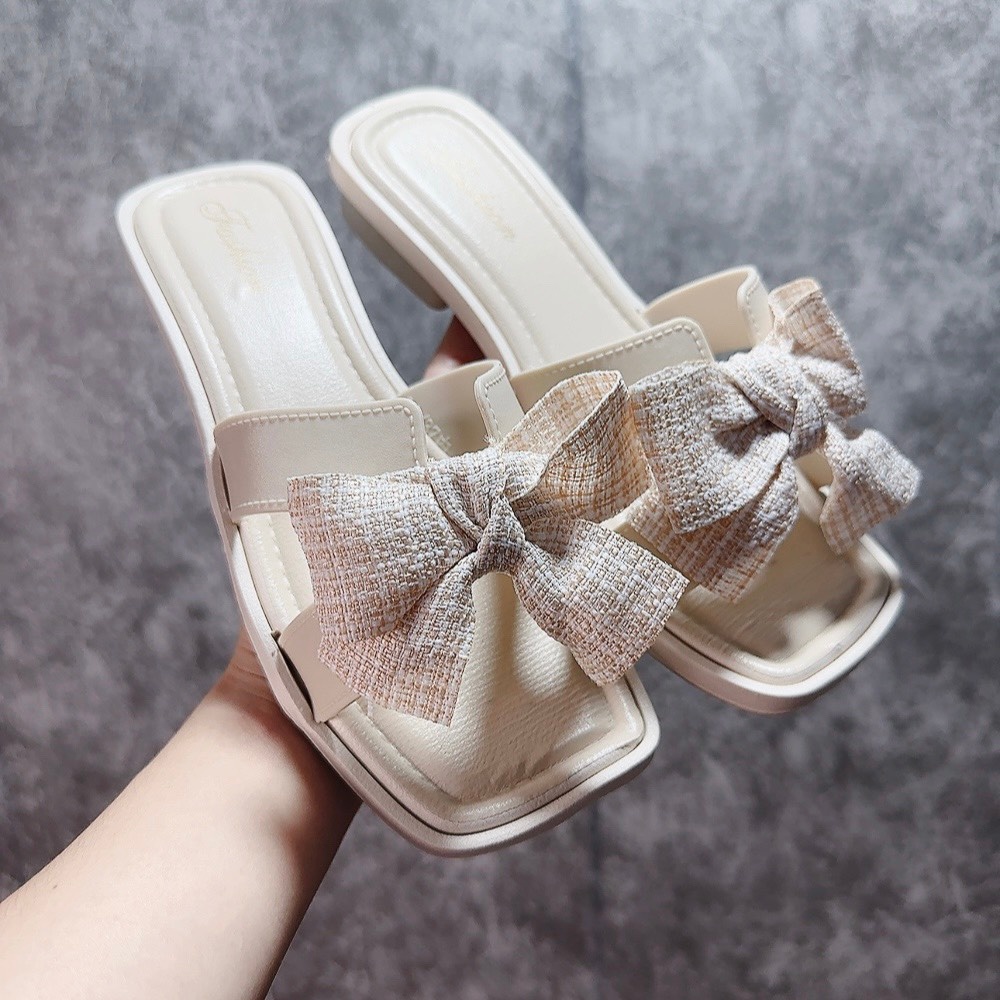 Dép bệt nơ vải, cho nữ, cai 3cm, chống nước mềm êm, chọn đúng size chân