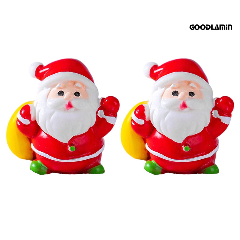 Set 2 Hộp Quà Tặng Giáng Sinh mini Màu Trơn Hình Gấu Hoạt Hình Ông Già Noel Người Tuyết