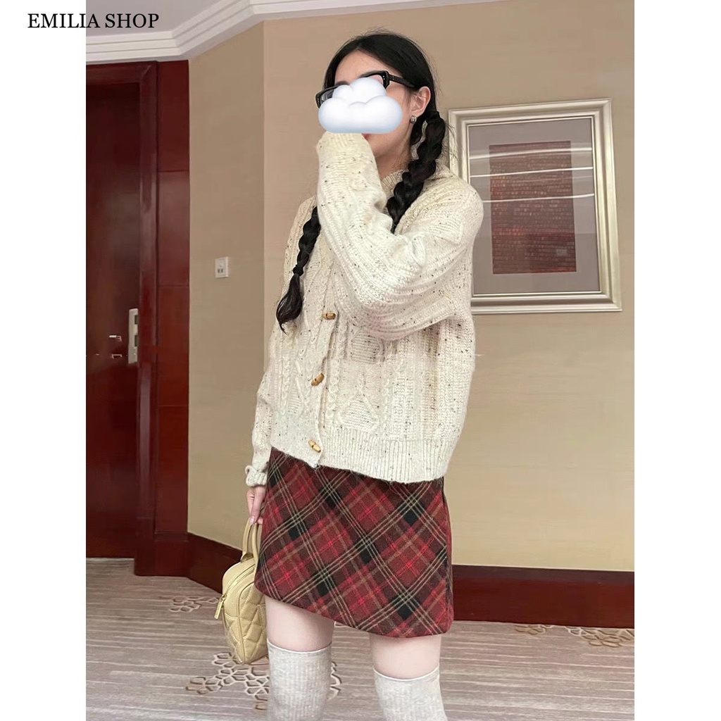 Chất lượng cao EMILIA SHOP Chic váy nữ Đầm Body Cho thời váy phổ biến Korean thời trang Vintage WLQ23B0R1L 47Z231122