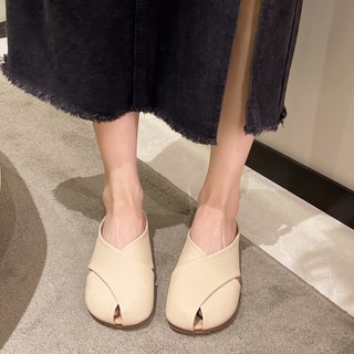 Dép sandal bít mũi đế bằng thời trang cho nữ