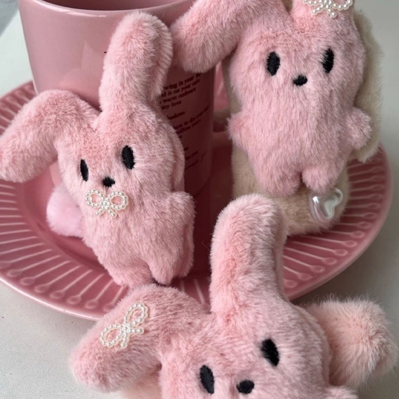 Kẹp Tóc Hình Thỏ Hồng Đính Đá Dễ Thương Cho Nữ charms