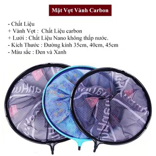 Mặt vợt carbon cao cấp, vợt cá chuyên dụng câu đài, mặt vợt gấp gọn tiện lợi gdc-10