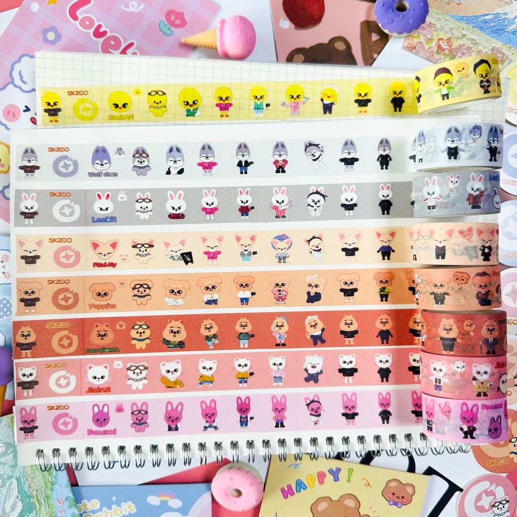 StrayKids SKZ Cartoon Pocket Washi Tape Diy Stickers
