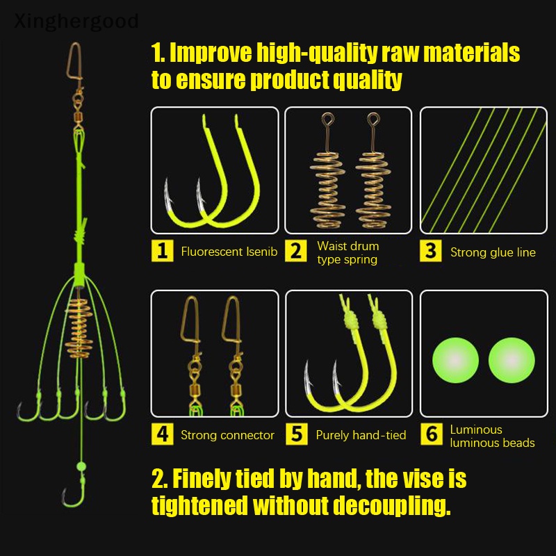 Xinghergood Hộp Đựng Lưỡi Câu Cá Có Phát Quang Nhiều Màu Đầu Lưỡi Câu Cá Nước Ngoài xhg