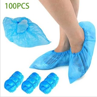 100pcs Household Indoor Disposable Shoe Cover Plastic Rainproof Waterproof